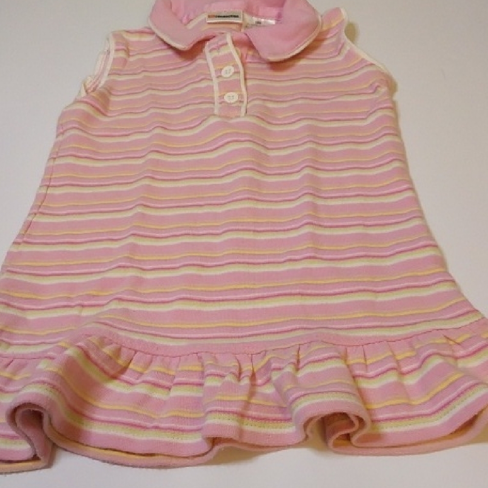 Pink Striped Kids Casual Dress - Picture 3 of 4